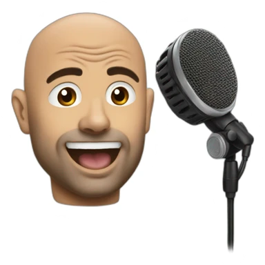 Joe Rogan podcast with a microphone sticker