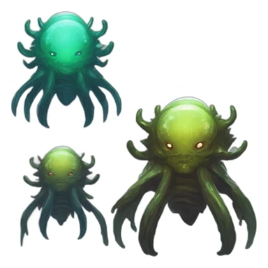 alien sea creature  monster scifi roguelike rpg style inspired by slay thee spire sticker