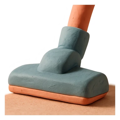 close-up of a vacuum cleaner nozzle in claymation style, matte finish, soft lighting, pastel colors sticker