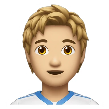 Un asiat avec ses cheveux devant les yeux qui aime les jeu vidéo et le volley sticker