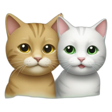 Deux chats faisant un check sticker
