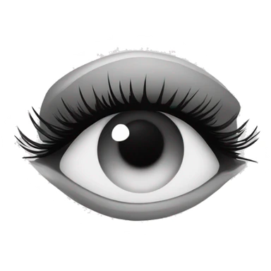 black and white eye with eyelashes simple without shading and crease lines sticker