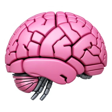 3d pink robotic brain in a form of earth sticker