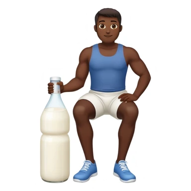 Раб с гирей на ноге, в руках кефир  sticker