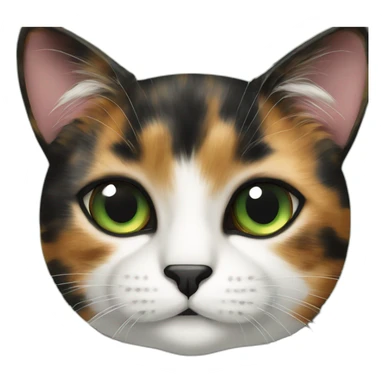tortoiseshell black and white cat green eyes sticker