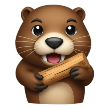 a beaver with a piece of wood in its mouth sticker
