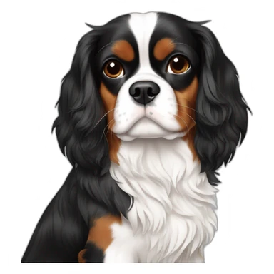 King Charles Cavalier Black Tan and White sticker