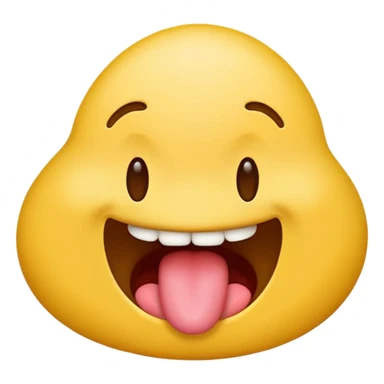 yellow emoji with tongue wiggling out side to side sticker