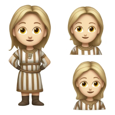 White woman 11th century, with vertical striped tunic sticker