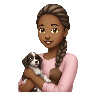 Girl with puppy  sticker