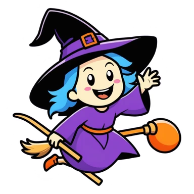 A witch laughing sticker
