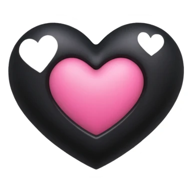 realistic 3d soft blackpink goth heart sticker