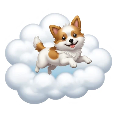 Dog jumping on cloud  sticker