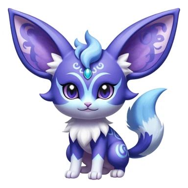 Shiny Exotic Cute Adorable Majestic Espeon-Meowstic-Hybrid-Creature with pattern-markings sticker