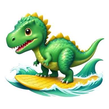 Dino using surf sticker