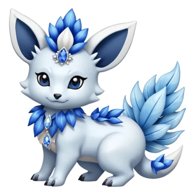 Floral Absol-Nidorina-Amaura-Alolan-Vulpix-Dialga-fusion adorned with Sapphire jewelries sticker