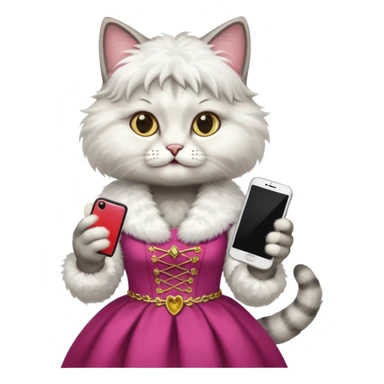 russia cat with custome dress and smartphone sticker