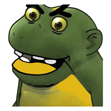 monkey with yellow crooked teeth  sticker