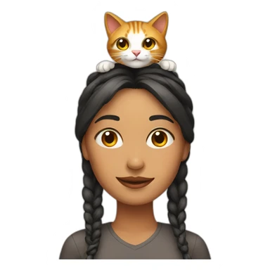 Woman with cat on head sticker