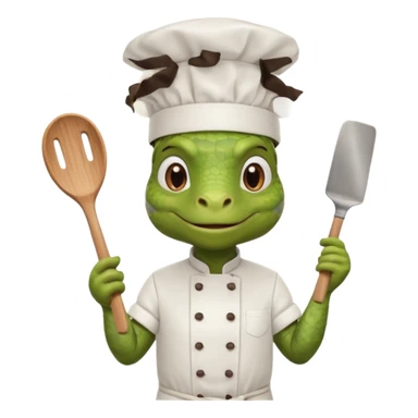 iguana chef cooking sticker