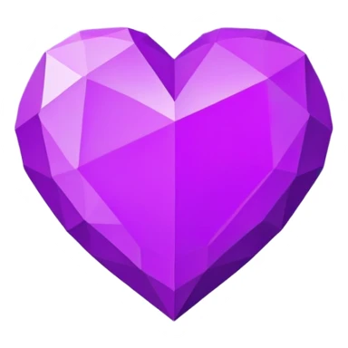 Polygonal purple heart, flat, heart with corners sticker