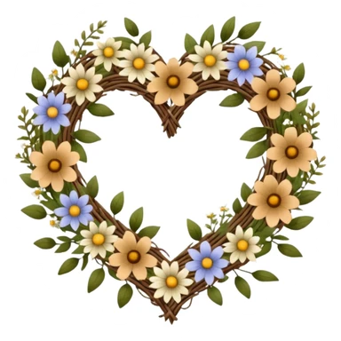 nature wreath heart, boho beautiful  sticker
