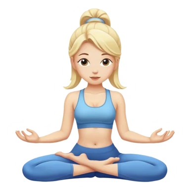White girl blond hair doing yoga  sticker