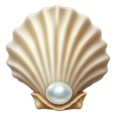 Seashell with pearl sticker