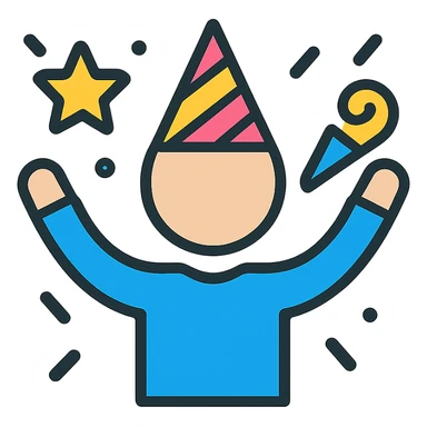 a person celebrating at a party sticker