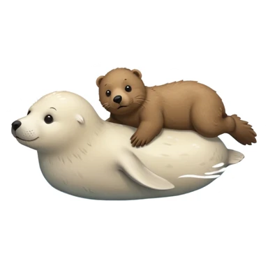 white seal and brown bear sticker