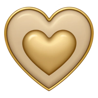 Beige heart with gold outline sticker