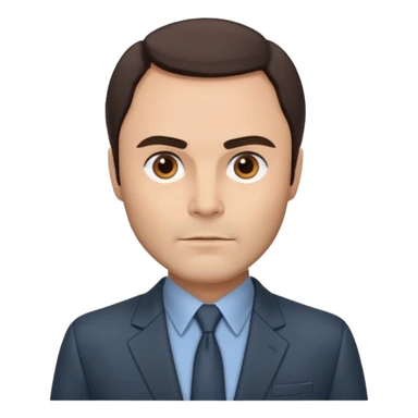 John Saxon with dark brown hair, slate suit sticker