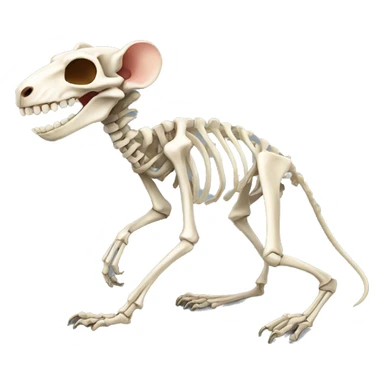 realistic rat skeleton  sticker