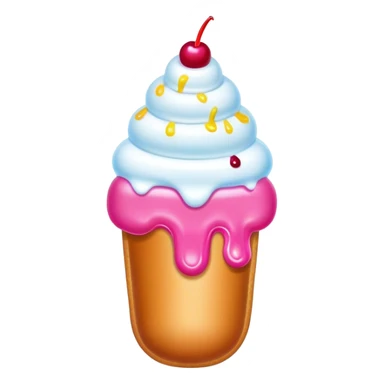 Melting neon ice cream hot dog sundae sticker