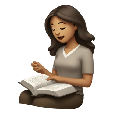 Brunette woman reading Bible sticker
