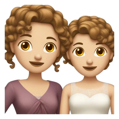 Two women with brown hair married sticker