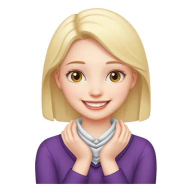 Girl choking herself out while smiling  sticker