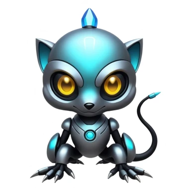 Futuristic shiny cyberpunk-Fakémon-Pokémon-creature sticker
