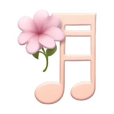 Pale pink music note with pale pink flower  sticker