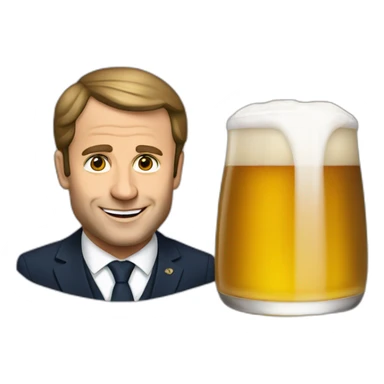 Macron avec une bière sticker