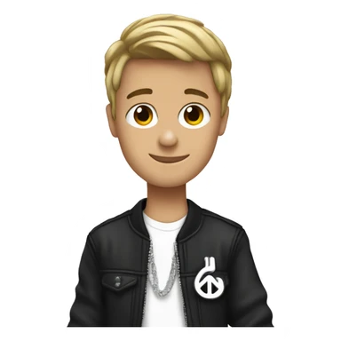 bieber with peace sign sticker