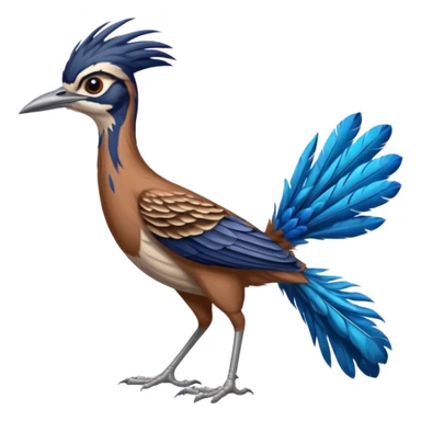 realistic roadrunner bird emoji, tail pointed down, realistic colors sticker