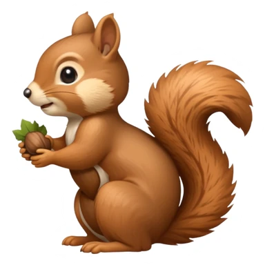 A cute little squirrel, full body, standing in side view. sticker