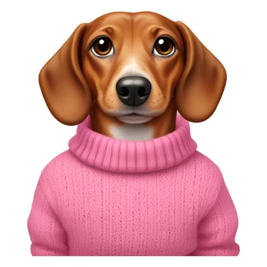 Weiner dog with pink sweater sticker