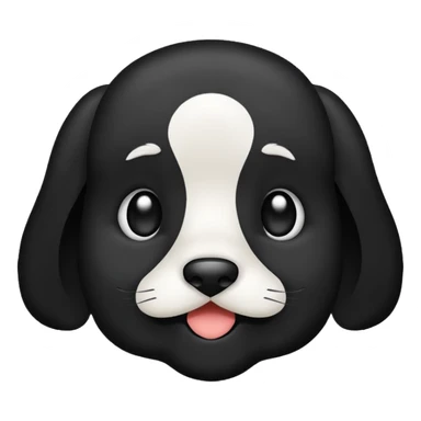 Black doodle with white chin sticker