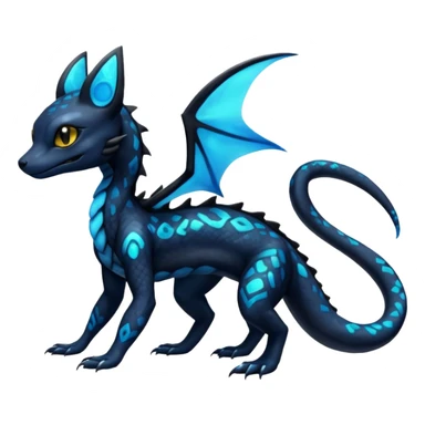 Shiny beautiful gorgeous ethereal Scaley Exotic Salandit-Umbreon-Fakémon-hybrid-creature (full body) sticker