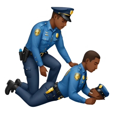 With A police officer put his knee on a black man and forced him to the ground , George Floyd  sticker