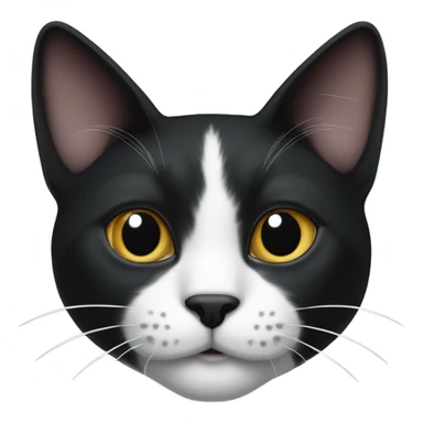 tuxedo cat with black spot next to nose sticker