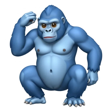 a blue gorilla with no legs sticker