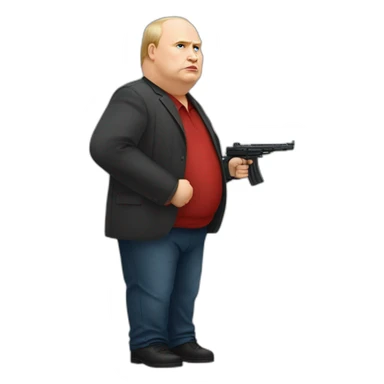 Vladimir Poutine morbidly obese Shooting nobody full body sticker